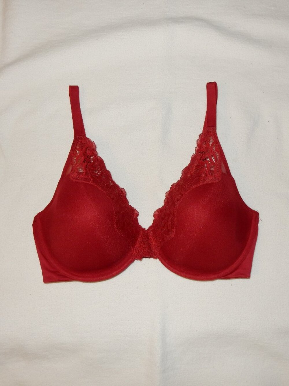 Lipstick red Bali bra underwire 38D smooth U comfort stretch lace sexy